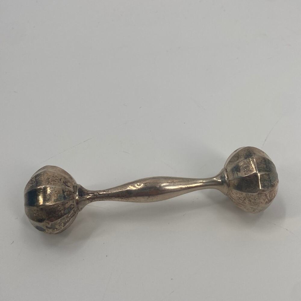 Antique sterling silver double ended rattle
